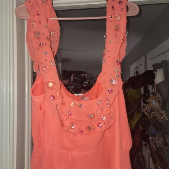 NWT ASOS CURVE NEON ORANGE EMBELLISHED DRESS SIZE 18 - Picture 12 of 13